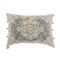 Laddha Home Designs 20" Gray and Ivory Medallion Lumbar Throw Pillow